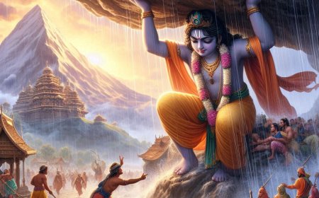 Krishna Avatara and the Magic of Govardhana Hill: Protector of Vrindavan from Indra's Rage