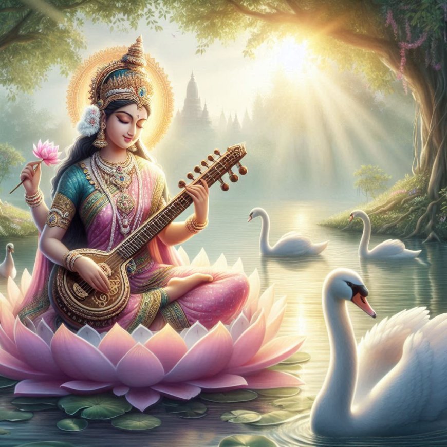 The Enchanting Tale of Goddess Saraswati: The Divine Muse of Wisdom and Art