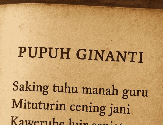 Saking Tuhu Manah Guru : The Noble Message of Pupuh Ginanti in Responding to a National Moral Turmoil