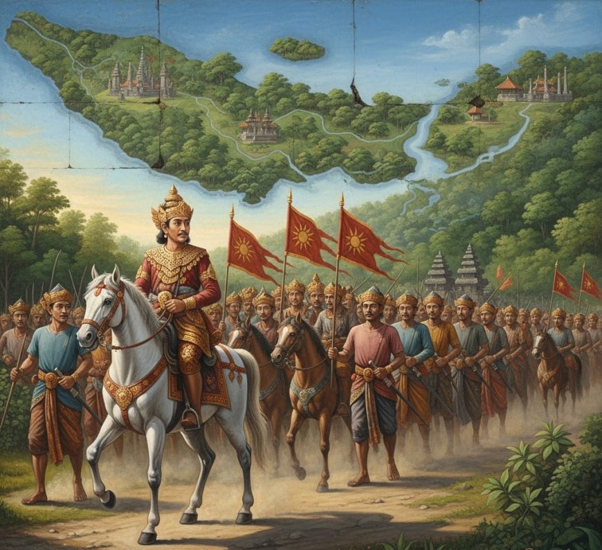 AI Illustration Dalem Ketut Ngulesir Led the Kingdom of Bali's Move from Samprangan to Gelgel (Source: Personal Collection)