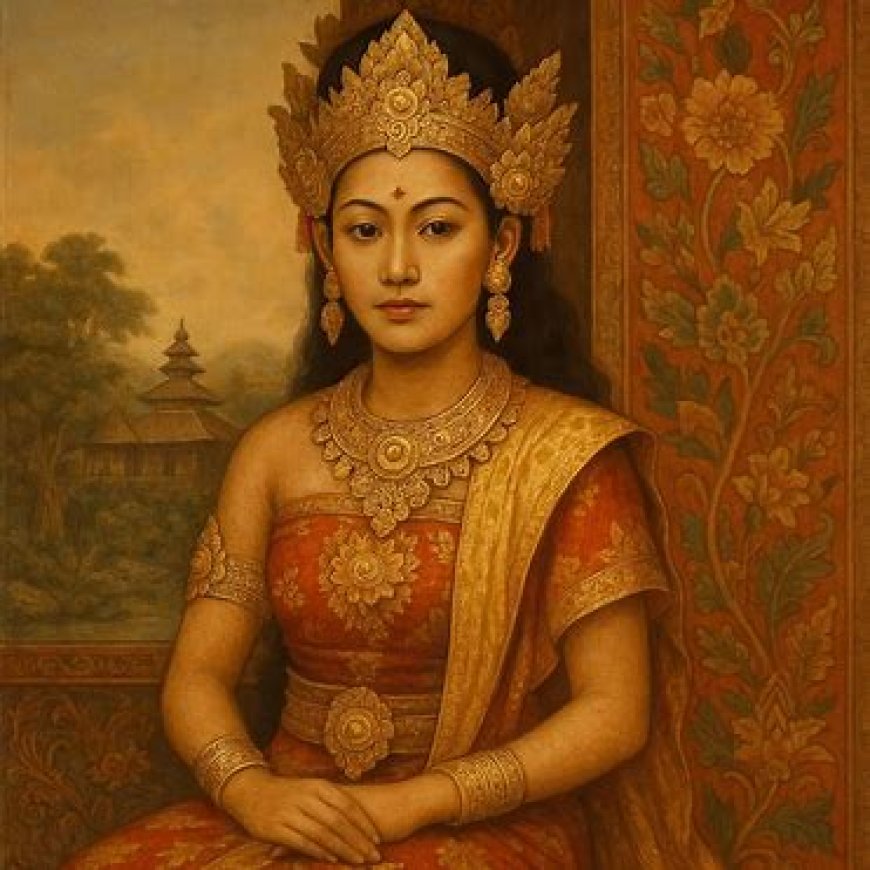 Queen Sri Ajnadewi on the Throne of the Warmadewa Dynasty