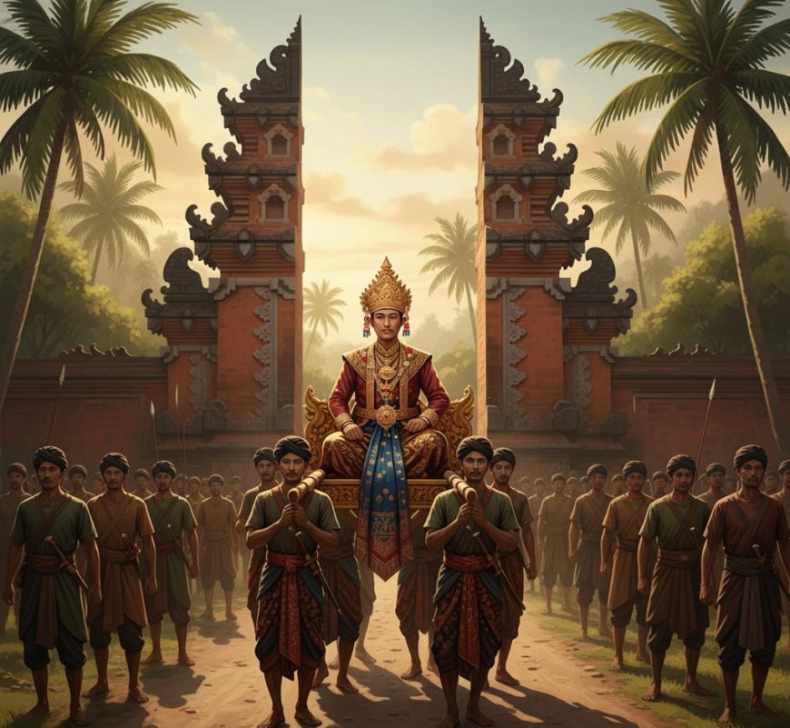 AI Illustration of Dalem Ketut Ngulesir Escorted by 40 Majapahit Soldiers Returning to Bali (Source: Personal Collection)